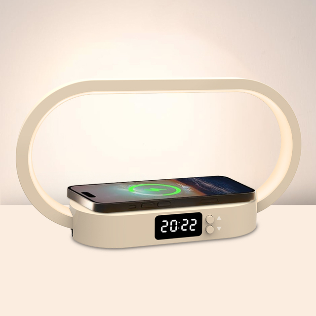 Factory Direct Smart Home Bedside Lamp LED Night Light Voice Touch Control Wireless Charging Desk Table Lamp