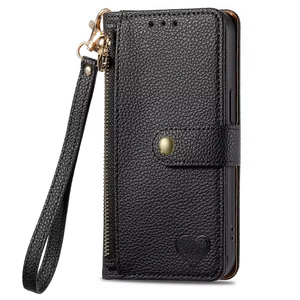 Luxury Heart Design Flip Leather Wallet Phone Bag for <strong>iPhone</strong> 15 Card <strong>Holder</strong> and Mobile Phone Usage with Book Cover - Product Image 5