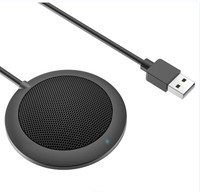 Microphone de haut-parleur de conférence USB de bureau 360 degrés avec haut-parleur micro d'ordinateur à condensateur omnidirectionnel pour PC portable