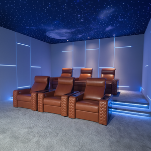Asientos <span class=keywords><strong>VIP</strong></span> de Cine al por Mayor, Asientos Eléctricos de Cuero Genuino para Cine en Casa, Sofá Reclinable Multimedia con Control Eléctrico - Product Image 3