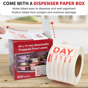 Label Penyimpanan Larut Air yang Dapat Dibersihkan, Stiker Dapur Berlabel Tanggal, Bebas Residu, Aman untuk <span class=keywords><strong>Freezer</strong></span>, Microwave, dan Mesin Cuci Piring 250 Pcs/Roll - Product Image 3