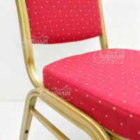 Chaise de banquet empilable en métal pour mariage, prix abordable, haute qualité, rouge, pour hôtels et événements