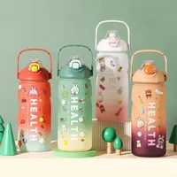 GC Lot de 4 bouteilles d'eau motivantes 2L Trios de Termos Logo en plastique isolé avec Garrafas de Agua et Termo