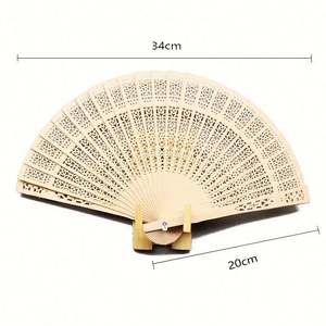 Éventails pliants en bois sculpté, cadeau personnalisé pour mariage, fête, décoration, cadeau de fête nuptiale, logo personnalisé - Product Image 6