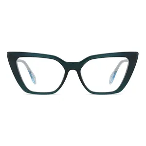 YC新款设计时尚经典猫眼眼镜醋酸光学镜框男士眼镜