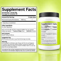 Créatine Monohydrate : Gain de Force Musculaire, Récupération Post-Entraînement, Prise de Masse, Mélange de Protéines Whey pour Sportifs