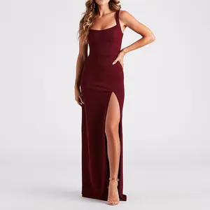 Hermosa vino rojo vestidos de dama de honor para looks elegantes -  