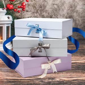 Kotak Kemasan Lipat Kardus dengan Pita untuk Pakaian, Kosmetik, dan Hadiah, Logo Kustom, Produksi Guangzhou - Product Image 1