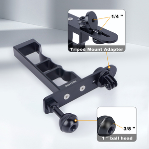 <span class=keywords><strong>Estabilizador</strong></span> de mano de montaje de cámara de acción de aleación de aluminio para <span class=keywords><strong>GoPro</strong></span> Insta360 con adaptador de cabeza de bola de 1/4 "-3/8"-1" - Product Image 3