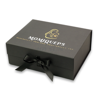 Boîte cadeau pliable en carton rigide noir de luxe avec logo personnalisé OEM, grand format, fermeture magnétique, vide
