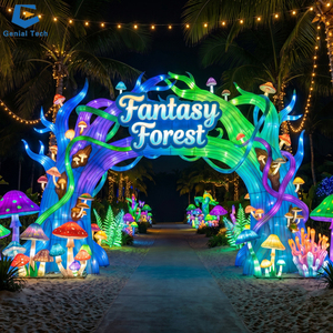 Parc d'illuminations saisonnières d'hiver, spectacle de lanternes forêt champignonée fantastique, solution d'éclairage tout-en-un pour les zoos et les attractions nocturnes - Product Image 3