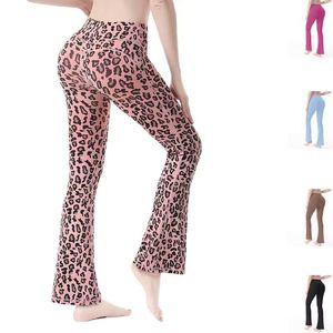 กางเกงโยคะเอวสูงลายเสือดาวทรงขาบานสำหรับผู้หญิง ควบคุมหน้าท้อง ทรงขากว้าง ทรงกระดิ่ง กระชับรูปร่าง สวมใส่สบาย เหมาะสำหรับออกกำลังกาย - Product Image 1