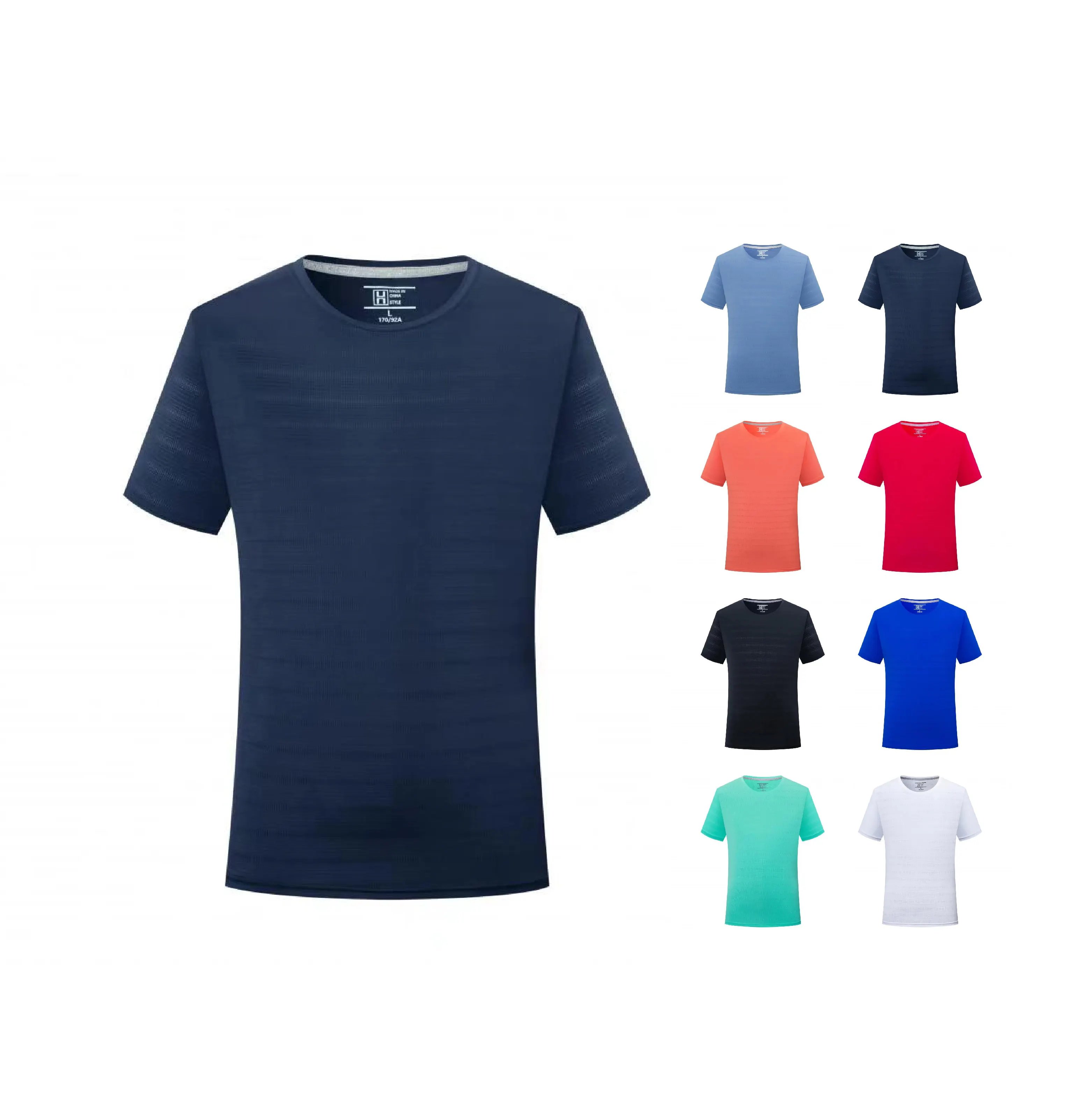 T-Shirt da uomo ad asciugatura rapida da esterno con Logo maglietta sportiva sportiva traspirante e traspirante per palestra attiva