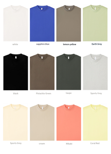 เสื้อยืดผู้ชายทรงบ็อกซี่ คอกลม แขนสั้น ผ้าคอตตอนถักคุณภาพสูง 100% ระบายอากาศได้ดี พร้อมโลโก้พิมพ์นูน - Product Image 5