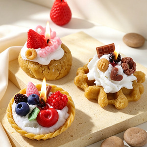 เทียนหอมรูปขนมหวานจำลอง กลิ่นครีมผลไม้ ของขวัญตกแต่งบ้าน - Product Image 3