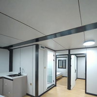 Conteneur habitable extensible de 20 pieds avec terrasse sur le toit, structure en acier, prêt à assembler, pour maison d'hôtes, hôtel, villa, bureau ou bâtiment en zone résidentielle.