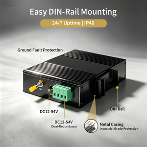SH LINK 1 SFP 4 Gigabit RJ45 อุปกรณ์แปลงสัญญาณมีเดียอุตสาหกรรม 10Gbps 10/100/1000Mbps 5 พอร์ต ติดตั้งบนราง DIN ไฟเบอร์อีเธอร์เน็ต ฟูลดูเพล็กซ์ ทนทานต่อสภาพแวดล้อมที่รุนแรง - Product Image 4