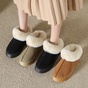 2024 bottes de créateur pour femmes bottes de neige décontractées moelleuses avec semelle épaisse résistant à l'usure sans lacet hauteur cheville <span class=keywords><strong>daim</strong></span> supérieur - Product Image 2