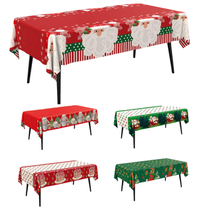 Giáng sinh chủ đề nhựa bảng Bìa bảng vải không thấm nước hình chữ nhật dùng một lần nhựa Khăn trải bàn cho trang trí - Product Image 1