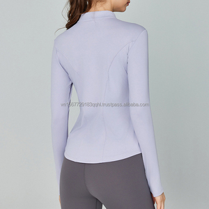 Camiseta de Yoga Personalizable con Tira Reflectante y Media Cremallera, Manga Larga, para Mujer, para Pilates, Entrenamiento, Deporte, Aire Libre, Transpirable, Ropa Deportiva - Product Image 6