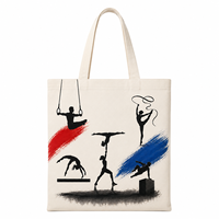 Sac fourre-tout en toile imprimé sport de gymnastique, motif paysage urbain de Paris, grande capacité, toile épaisse et résistante, sac à bandoulière pour le shopping, réutilisable