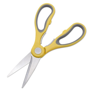 <b>Kitchen</b> <b>Scissors</b> Stainless Steel Straight Head Yellowish Gray For Home Use Vegetable Chicken Bone Butchering Fish Grilling Meat - Product Image 2