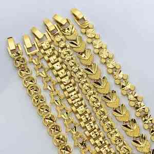 जेक्सक्स थोक सोने की ब्रैसलेट महिलाओं के लिए गहने 24k सोने की प्लेटेड पीतल के गहने - Product Image 3