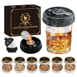 Ensemble d'outils <span class=keywords><strong>de</strong></span> fumage électrique portables en acier inoxydable et plastique au design moderne pour le camping et la préparation <span class=keywords><strong>de</strong></span> whisky/cocktails - Product Image 1