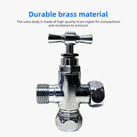 Raccord en T en laiton anti-fuite pour bidet, vanne de distribution d'eau à compression 3/8 po pour bricolage salle de bain