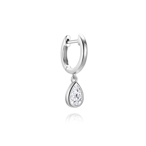 Hypoallergenic Moissanite Teardrop Hoops S925 <b>Sterling</b> <b>Silver</b> Teardrop <b>Dangle</b> <b>Earrings</b> for Sensitive Ears Daily Wear - Product Image 2