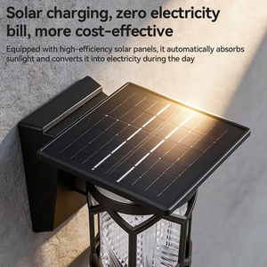 Lámpara <span class=keywords><strong>Solar</strong></span> LED Dingdian para Pared, Exterior, Impermeable, con Control Remoto, Sensor de Luz, Decoración para el Hogar, Jardín, 2W, 1200mAh, 3 Colores - Product Image 2