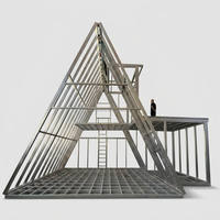 Cabane préfabriquée mobile en forme de triangle pour B&B, glamping et complexe hôtelier