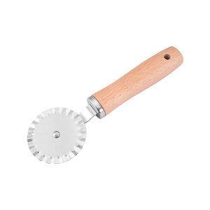 Stainless Steel Pizza Cutter 9 Cm Blade Wooden Handle Kitchen Baking Tool - Product Image 3