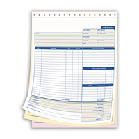 Formulaire de facture autocopiant NCR transparent et personnalisable en 3 feuillets, multicolore, pour l'enregistrement des transactions de bureau et d'entreprise