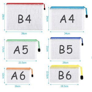 Nhựa Ví 10pcs A3 Zip khóa túi lưới tài liệu Ví tài liệu thư mục nhựa túi dây kéo tập tin Ví - Product Image 2