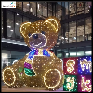 Décorations lumineuses de Noël en forme d'ours à LED pour les fêtes, le Nouvel An et les mariages - Product Image 3