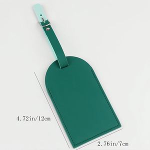 Étiquettes d'identification de bagages en PU avec logo personnalisé, avec couvercle rabattable horizontal et vertical, étiquettes de nom et d'identification à suspendre pour valises d'affaires - Product Image 2