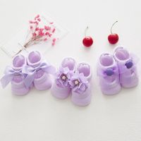 3 pasang/set kaus kaki bayi baru lahir, Kaos Kaki lantai katun Anti selip pita bunga berenda musim semi musim panas untuk anak perempuan