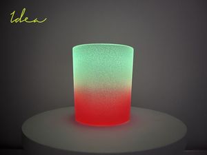 Décoration personnalisée Meilleure qualité Rouge mat Luminescent Dégradé Pot de bougie en verre de 7oz - Product Image 3