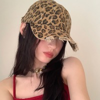 Gorra de Béisbol con Estampado de Leopardo OEM ODM, Gorra Divertida y Moderna con Logotipo Personalizado Bordado, Gorra de Béisbol con Visera de Leopardo Ajustable