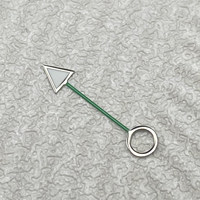 Accessoire de montre - Cadran triangulaire en forme de flèche avec cadre argenté - Aiguille d'alarme