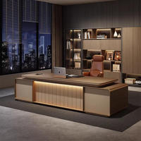 Bureau de direction moderne de luxe en bois massif, table de PDG/manager écologique, mobilier de poste de travail administratif haut de gamme