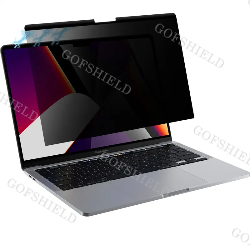 Film privasi laptop anti-spy magnetik filter privasi mengurangi silau pelindung layar cahaya biru reflektif untuk MacBook Pro 16