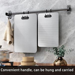 Rice Grain Textured Stainless Steel Cutting Board 304 Antibacterial Rectangle Portable Non Slip Dishwasher Safe - Product Image 4