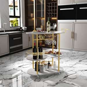 Vente en gros de chariots de services hôteliers Chariot de bar en métal pour boissons alcoolisées Chariots de cuisine mobiles Chariots de bar pour le service - Product Image 5