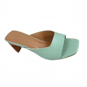 Sandalias de tacón alto de lujo para mujer Estilo de punta cuadrada gruesa y elegante Transpirable y antideslizante para Sandalias de tacón de verano