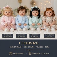 Poupée Reborn de 55 cm, en vinyle souple, jouet compagnon bébé endormi, visage réaliste, cheveux fins, cadeau