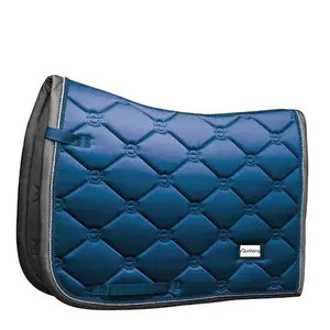 Tapis de selle de dressage anglais en tissu satiné personnalisé équipement d'équitation bleu produits équestres équins