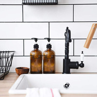 Bouteille pulvérisateur en plastique PET ambré de 500 ml pour emballage cosmétique liquide