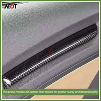 Pour Audi A3 S3 RS3 8V 2012-2020, 3 pièces, garniture de tableau de bord en fibre de carbone véritable, bande décorative pour l'intérieur de la voiture, à coller